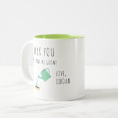Thank you for Helping me Grow Watering Can ツートーンマグカップ (正面左)