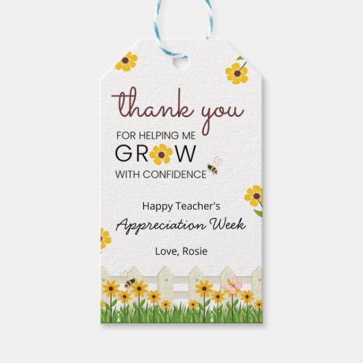 Thank You for Helping Me Grow with Confidence ギフトタグ (正面)