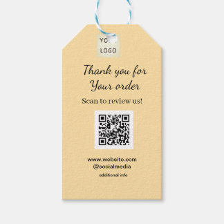 Thank you for order scan Review us business logo ギフトタグ