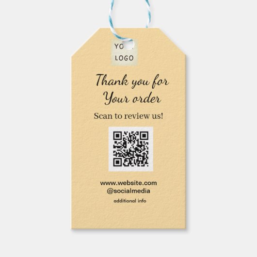 Thank you for order scan Review us business logo ギフトタグ (正面)