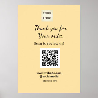 Thank you for order scan Review us business logo ポスター