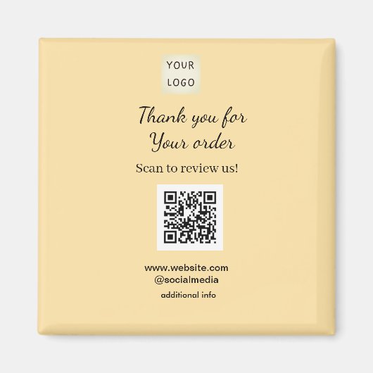 Thank you for order scan Review us business logo マグネット (正面)