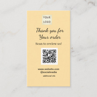 Thank you for order scan Review us business logo 名刺