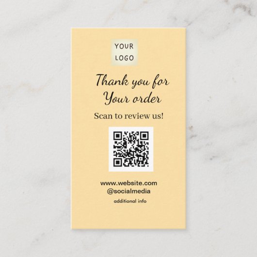 Thank you for order scan Review us business logo 名刺 (正面)