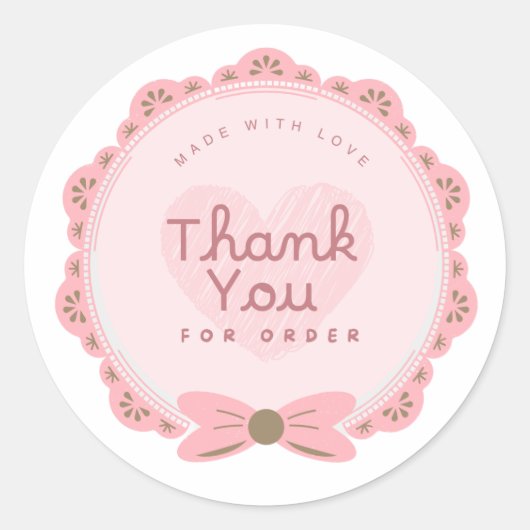 Thank You For Order Sticker ラウンドシール (正面)