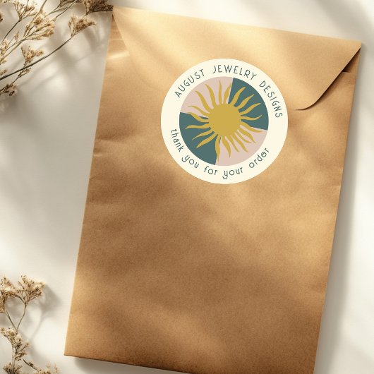 THANK YOU FOR ORDERING Sun Modern Cute CUSTOM ラウンドシール