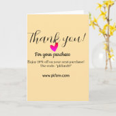 Thank you for purchase pink family business detail カード (黄色い花)