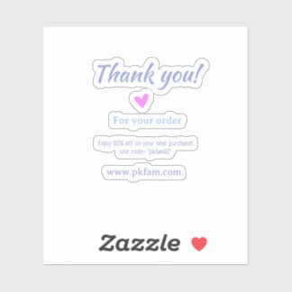 Thank you for purchase pink family business detail シール