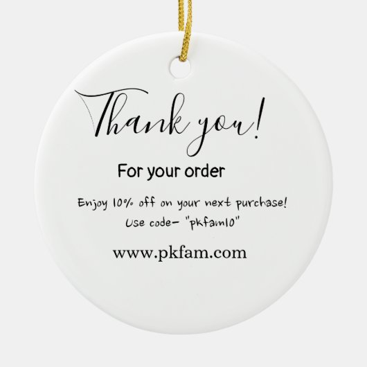 Thank you for purchase pink family business detail セラミックオーナメント (正面)