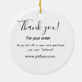 Thank you for purchase pink family business detail セラミックオーナメント (裏面)