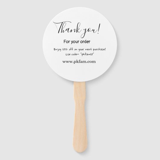 Thank you for purchase pink family business detail ハンドファン (正面)