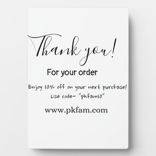 Thank you for purchase pink family business detail フォトプラーク (正面)