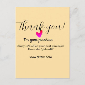 Thank you for purchase pink family business detail ポストカード