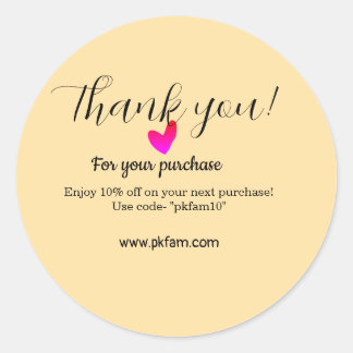 Thank you for purchase pink family business detail ラウンドシール