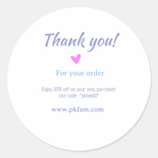 Thank you for purchase pink family business detail ラウンドシール
