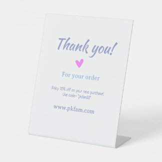 Thank you for purchase pink family business detail 台座サイン