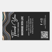 Thank You For Purchase Stone Marble Agate Label 長方形シール (正面)