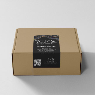 Thank You For Purchase Stone Marble Agate Label 長方形シール