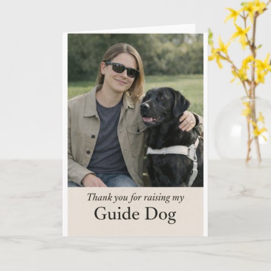 Thank You for Raising My Guide Dog – Black Lab カード (黄色い花)