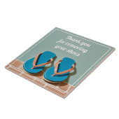 Thank you for Removing your Shoes flip flop sign タイル (側面)
