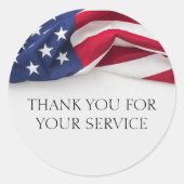 Thank You For Service American Flag Patriotic ラウンドシール (正面)