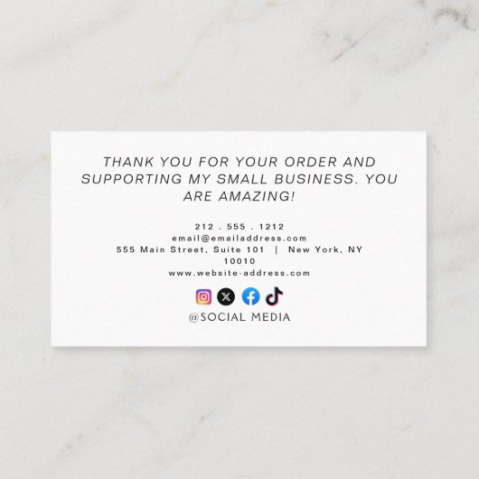  Thank You For Shopping  名刺 (裏面)