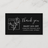 Thank You For Shopping Custom Logo Black 名刺 (正面)