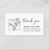 Thank You For Shopping Custom Logo White 名刺 (正面)
