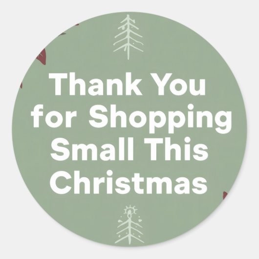 Thank You for shopping Small This Christmas ラウンドシール (正面)