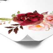 Thank you for showering bride to be marsala floral ポスター (角)