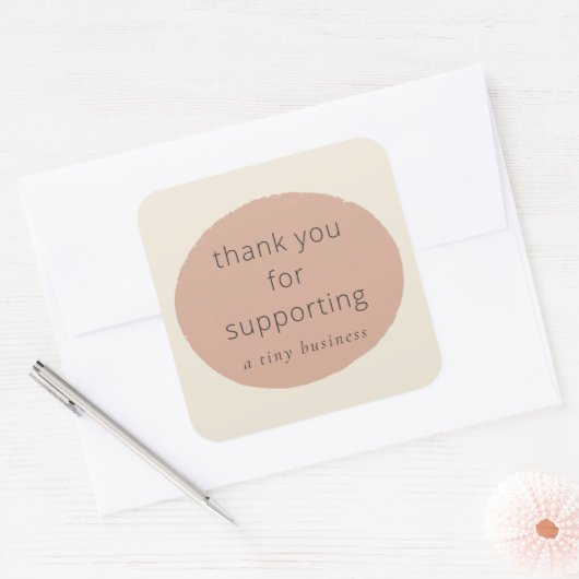 Thank you for supporting a tiny business labels スクエアシール (封筒)