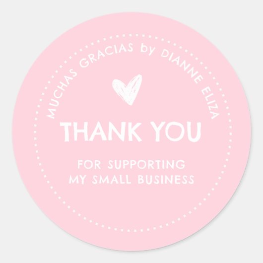 Thank You For Supporting My Small Business ラウンドシール (正面)