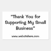 “Thank You for Supporting My Small Business”  長方形シール (正面)