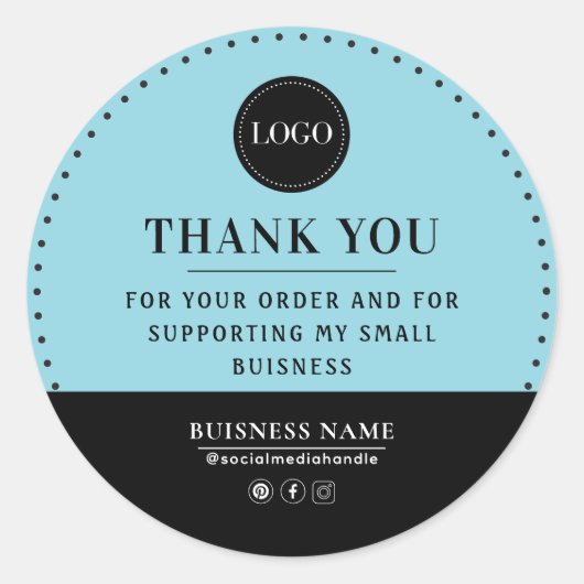 Thank You For Supporting My Small Business Trendy ラウンドシール (正面)