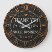 Thank You for Supporting This Small Business Rusti ラージ壁時計 (正面)