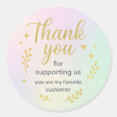 Thank You for Supporting Us – Favorite Customer St ラウンドシール (正面)