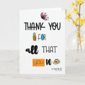 Thank You for Volunteering カード (黄色い花)