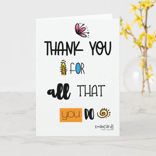 Thank You for Volunteering カード (黄色い花)