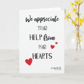 Thank You for Volunteering with Hearts カード (黄色い花)