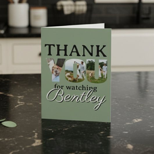 Thank You For Watching Our Dog Photo Card サンキューカード