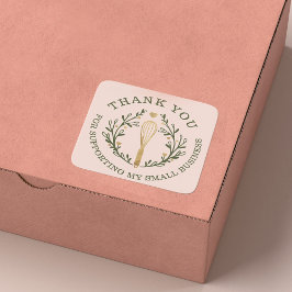 Thank You For Your Business Pink Bakery Whisk Logo ラウンドシール