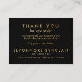 Thank You For Your Order Black Gold Chocolate 名刺 (裏面)