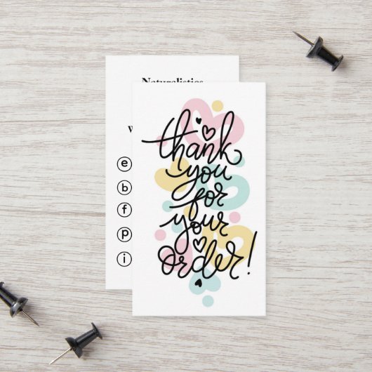 Thank You For Your Order Business Cards コーリングカード (正面/裏面インサイチュ)