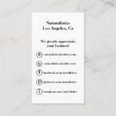 Thank You For Your Order Business Cards コーリングカード (裏面)