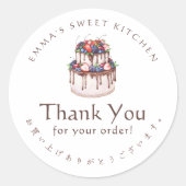 Thank You for Your Order Chocolate Berry Cake ラウンドシール (正面)