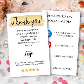 Thank You for Your Order Insert Card Small Busines 名刺