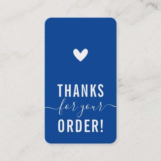 THANK YOU FOR YOUR ORDER insert modern royal blue 名刺 (正面)