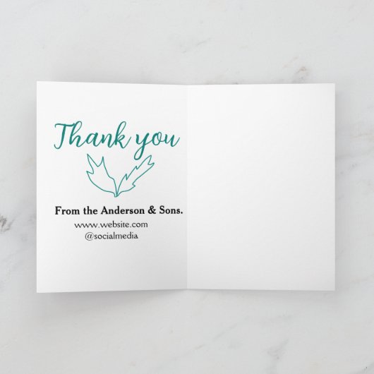 Thank you for your order leaf website company name カード (内部)