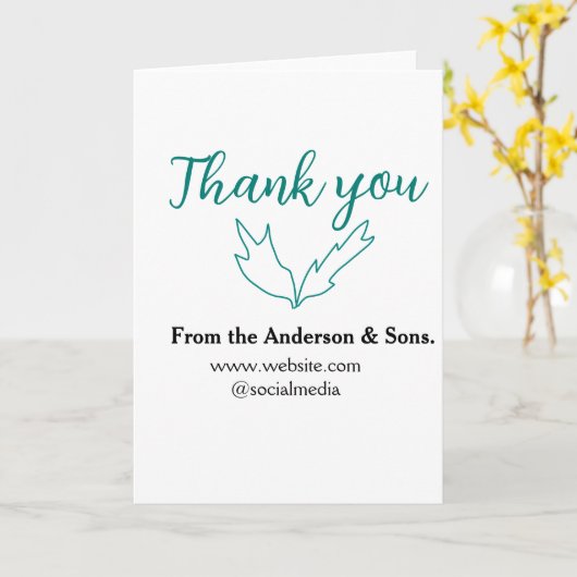 Thank you for your order leaf website company name カード (黄色い花)