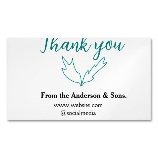 Thank you for your order leaf website company name マグネット名刺 (正面)